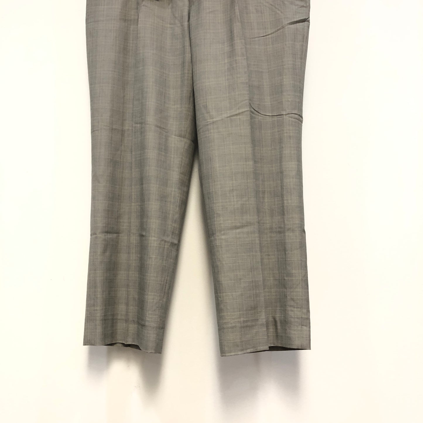 Giovanni Valentino Light Grey Wool Straight Leg Dress Trousers Size 40