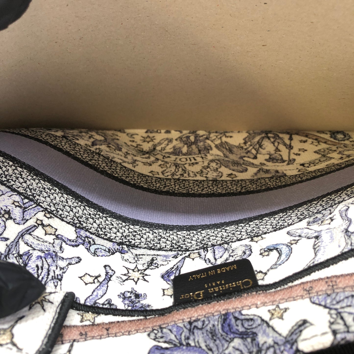 Christian Dior Violet/White Tarot Print Book Tote Bag