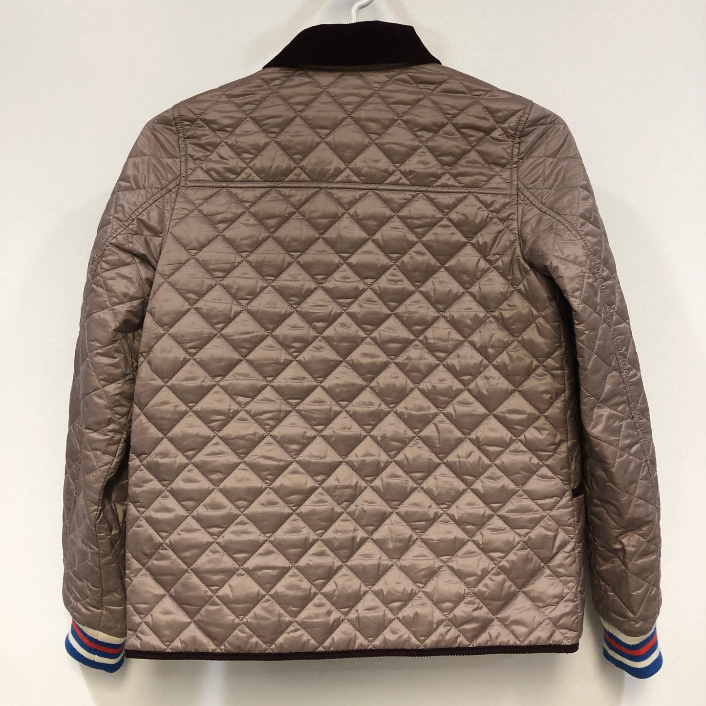 Burberry Classic Diamond Quilted Collared Jacket 12Y Height 152cm Dark Brown Khaki Two-Tone