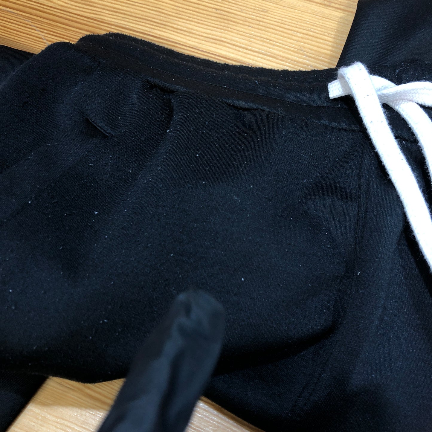Mnml Black Track Pants with Red/White Side Stripe Size S