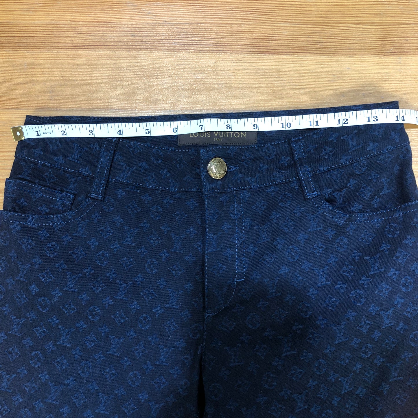Louis Vuitton Monogram Navy Slim Fit Pants Size 36