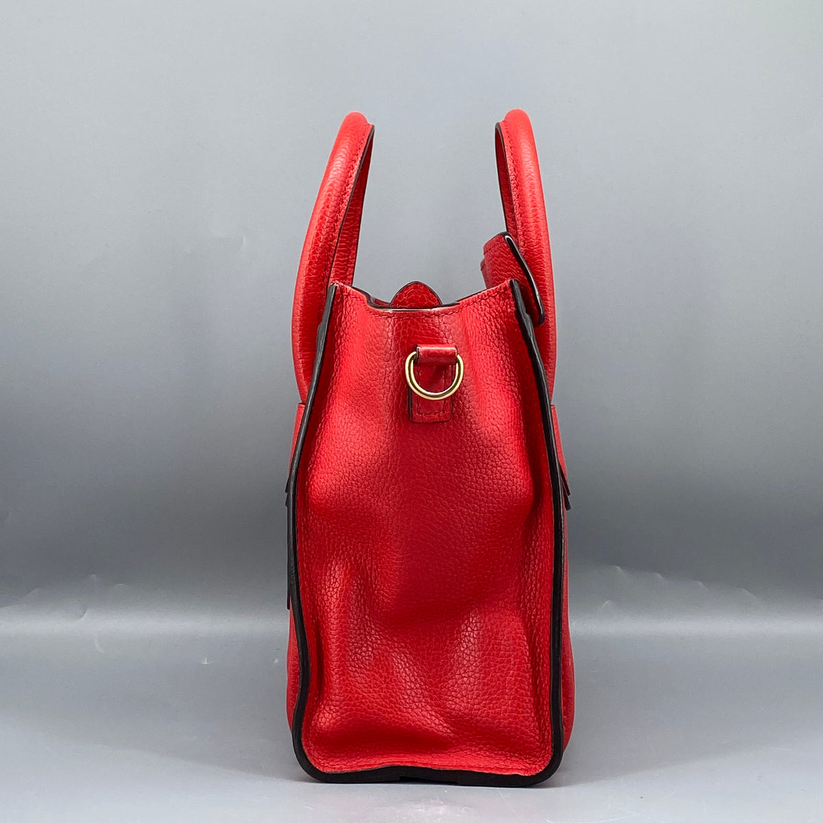 Celine Nano Luggage Red Leather Tote Bag