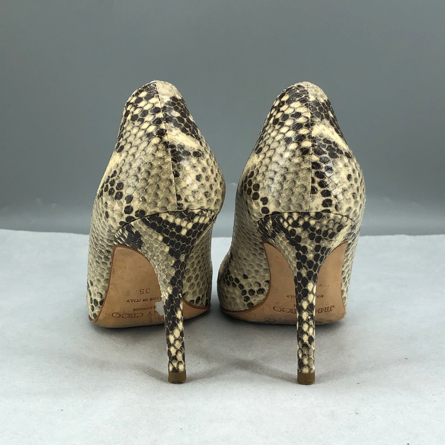 Jimmy Choo Genuine Snake Skin Pointed Stiletto Pumps 35