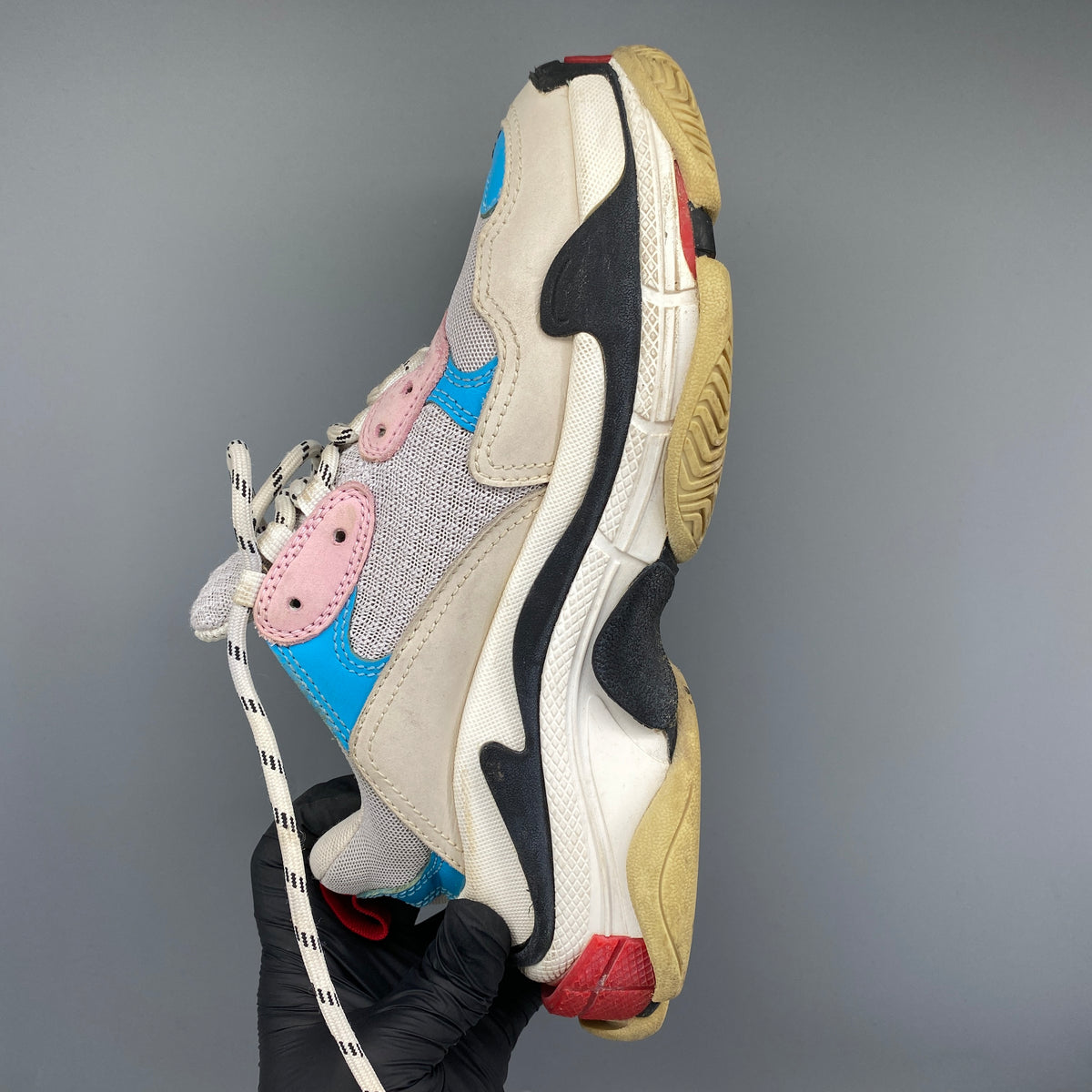 Balenciaga Triple S Multicolor Blue Pink Red Sneaker Shoes Size 37