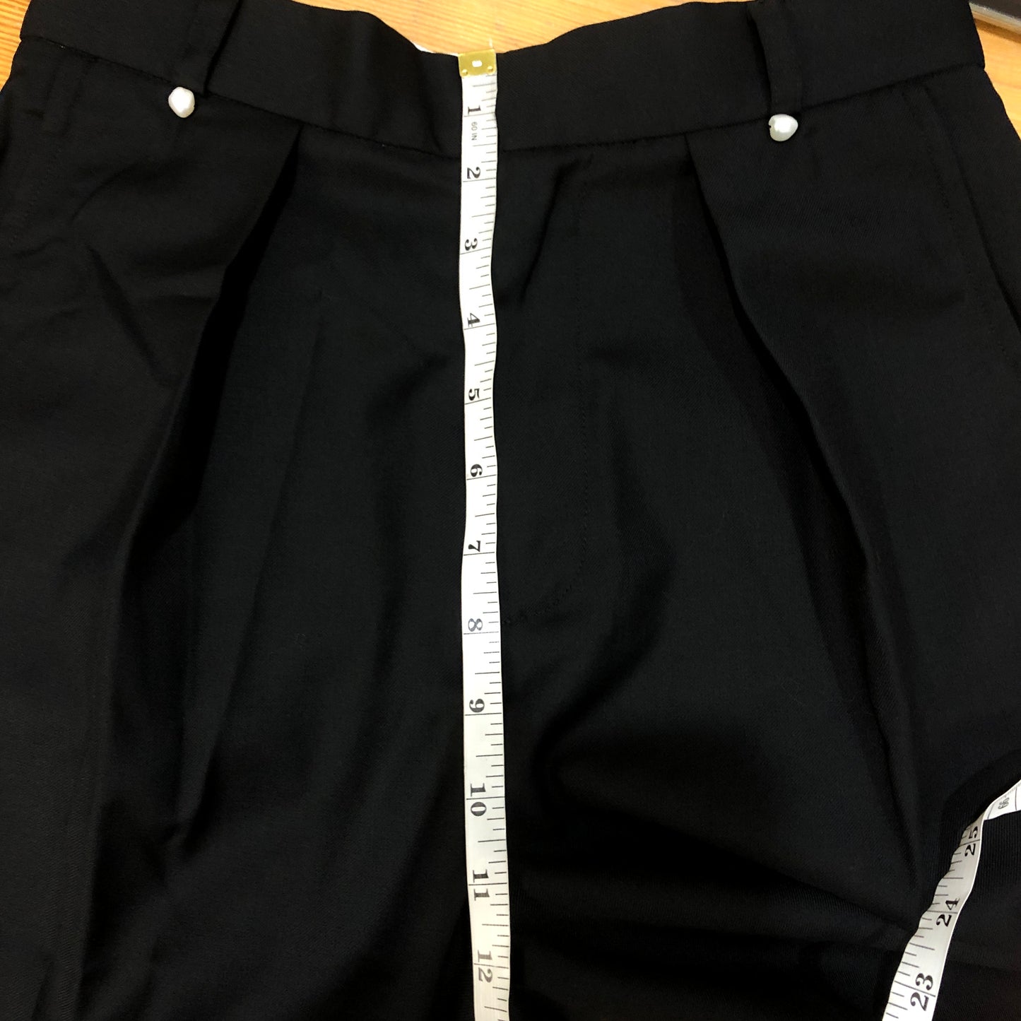Passage du Vent Contrast Cuff Straight Trousers Size S Black/White