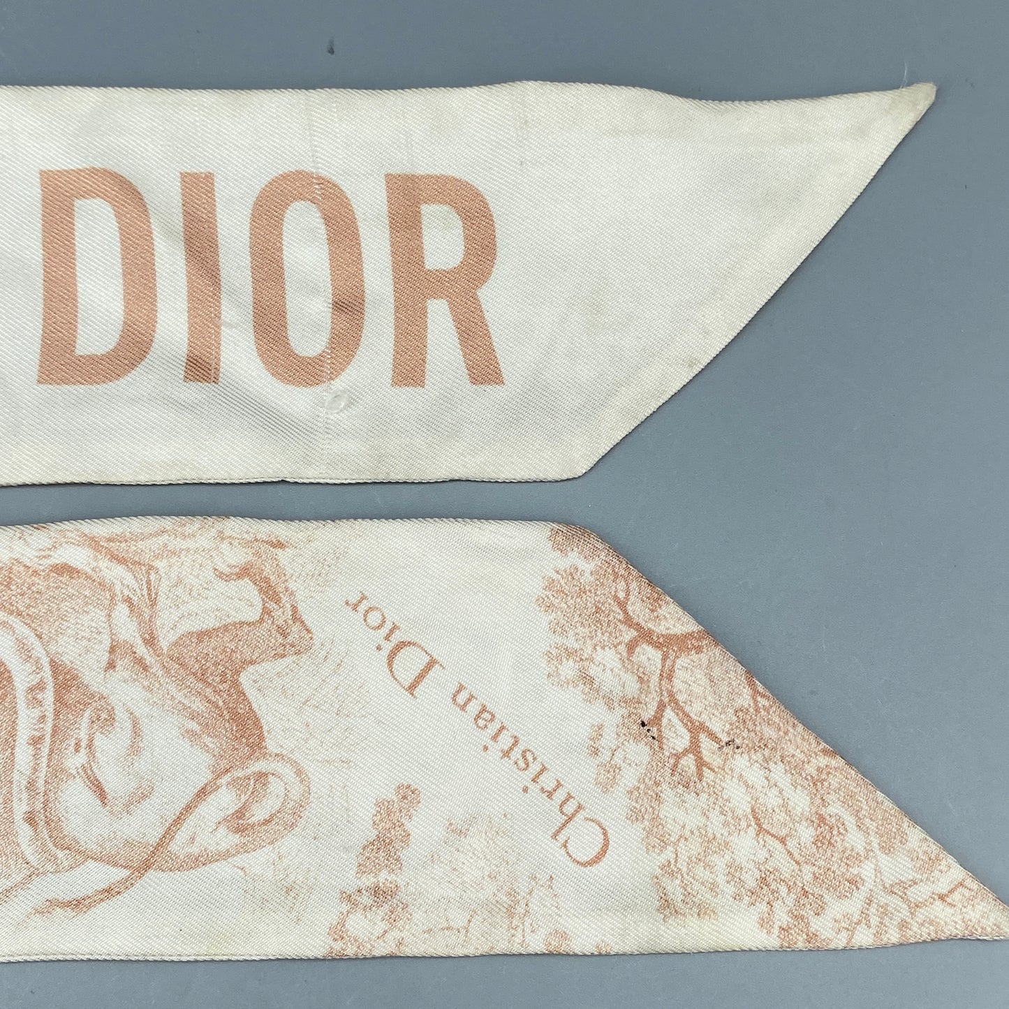 Christian Dior Twilly Silk Scarf Cream/Nude