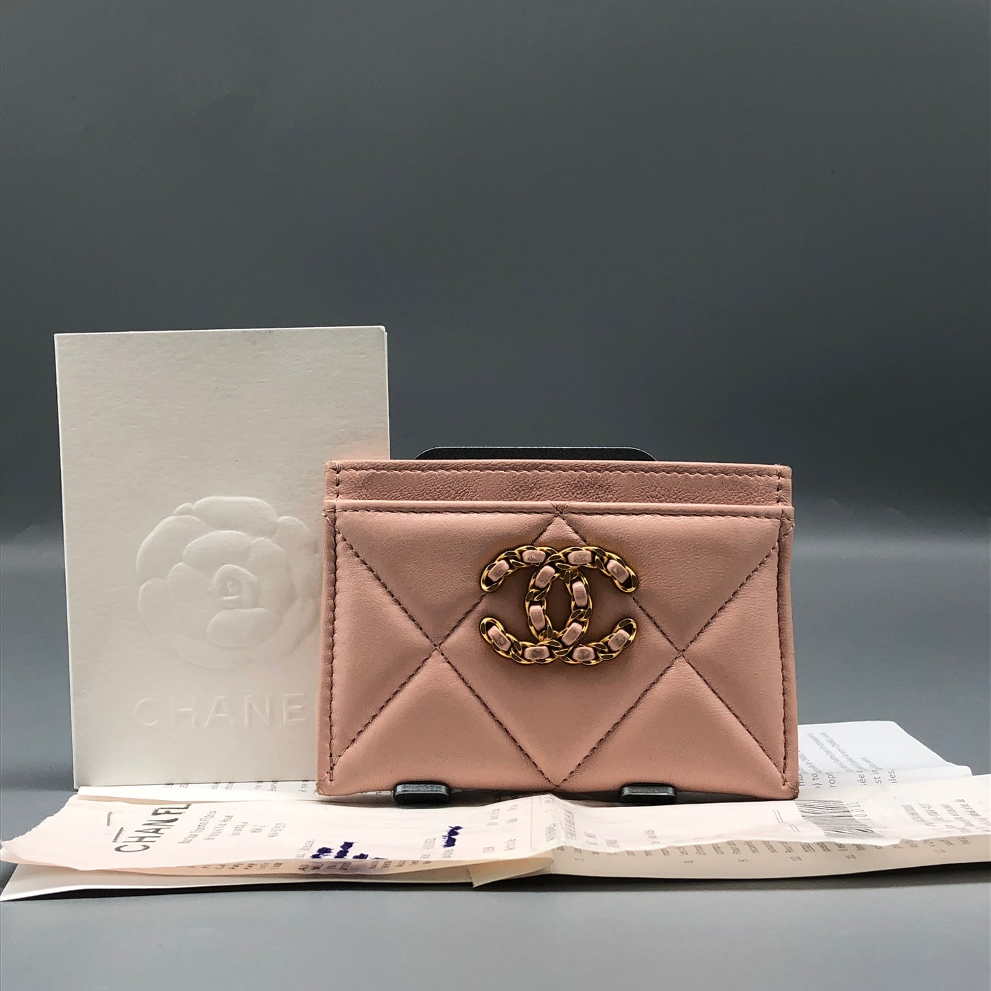 Chanel Blush Pink Quilted Card Holder