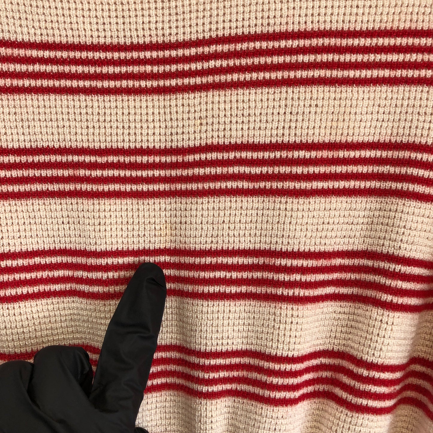 Chanel Red/Cream/Black Striped Knit Fit-and-Flare Dress