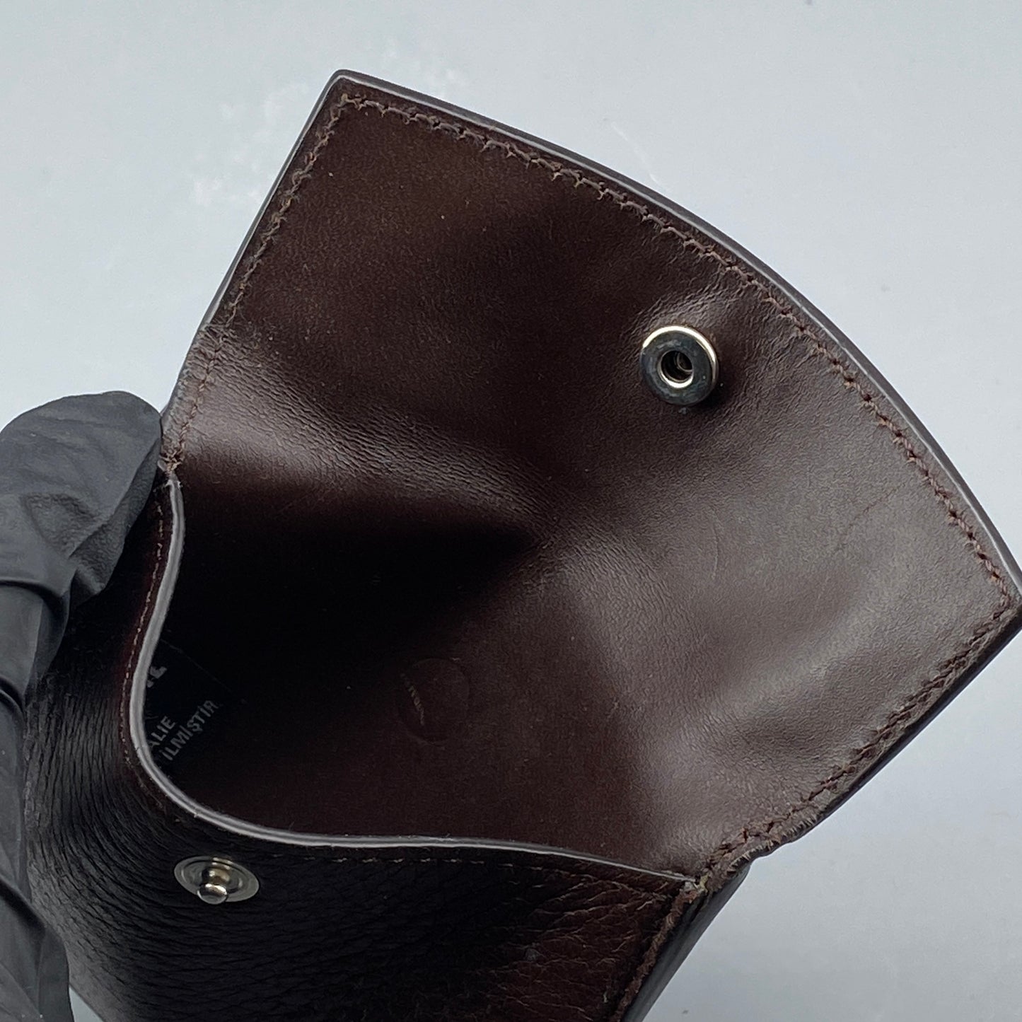 Maison Margiela Four Stitches Deep Brown Pebbled Leather Card Wallet