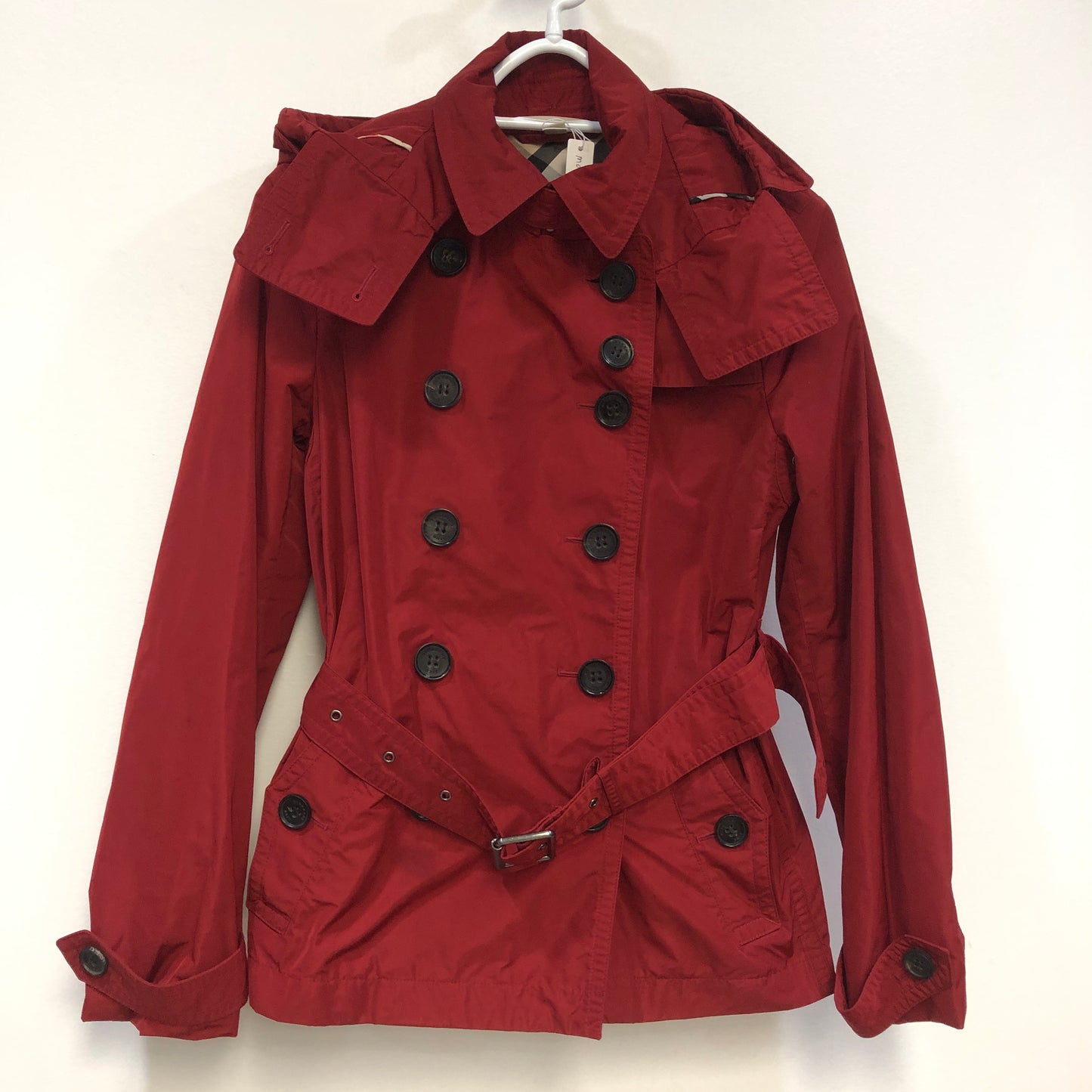 Burberry Brit Red Short Trench Coat Size US 6
