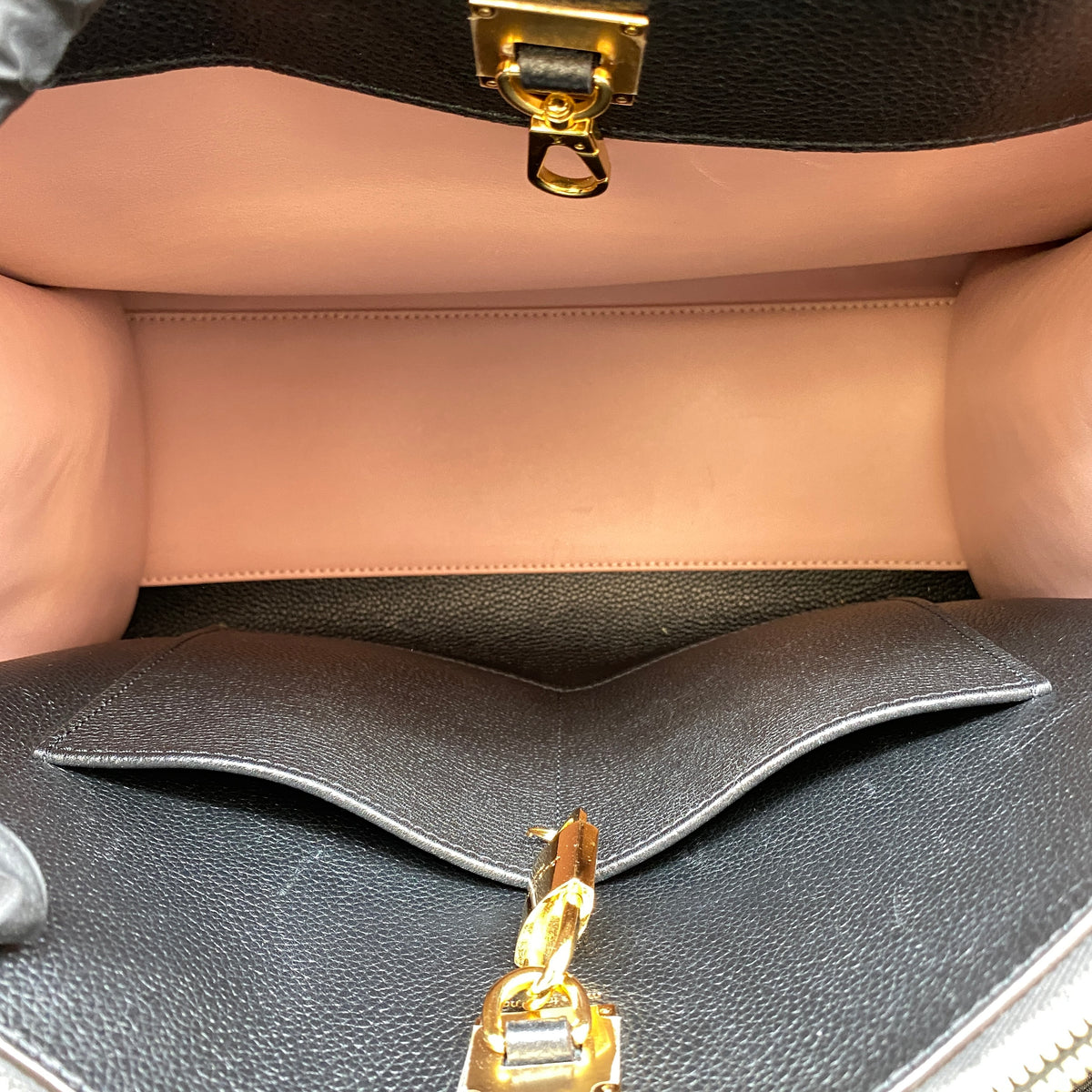 Louis Vuitton City Steamer MM Handbag Pink Black