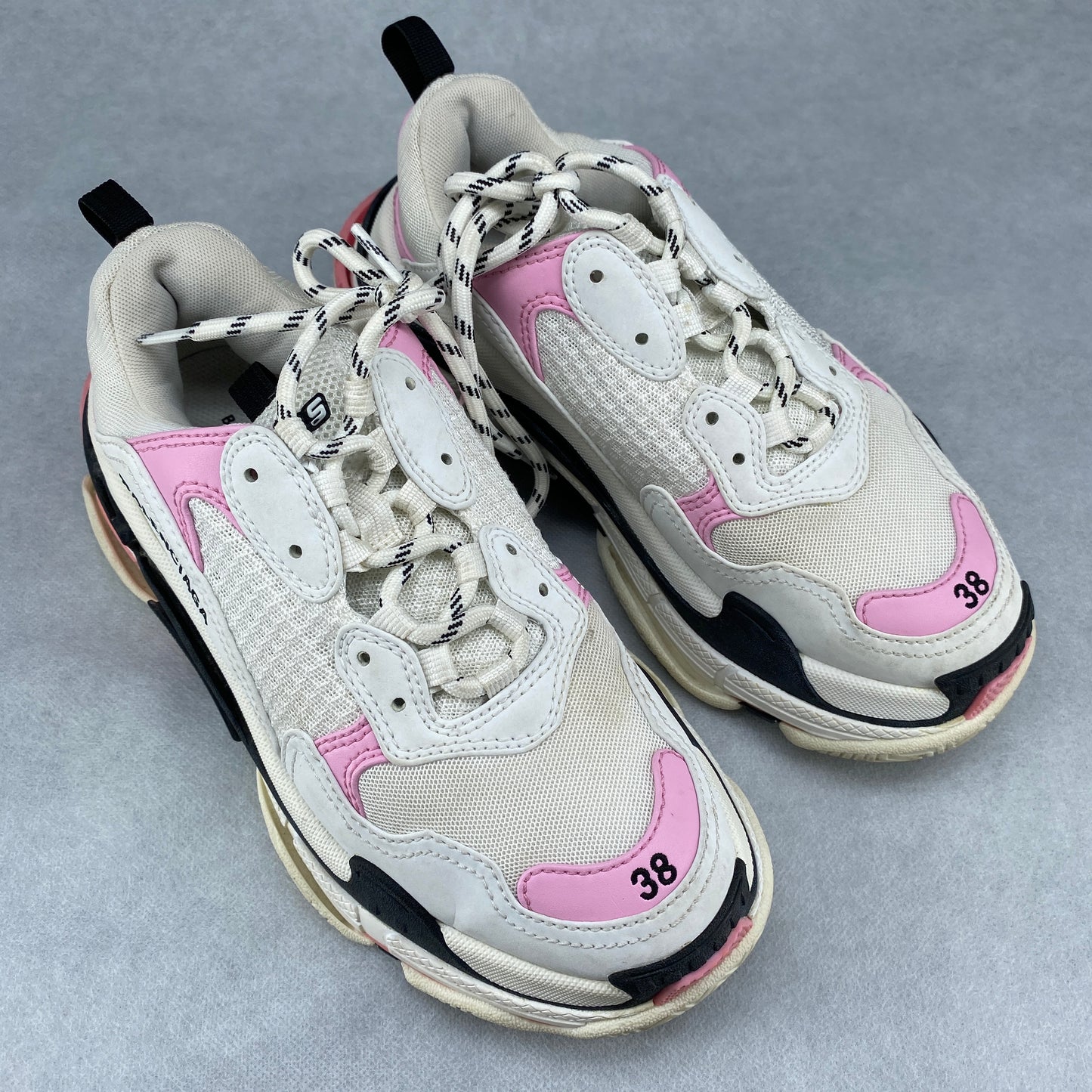 Balenciaga Women's Triple S Sneakers Size 38 White & Pink