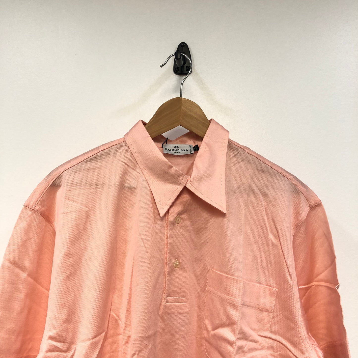Balenciaga Light Pink Short Sleeve Button Shirt US Size 6