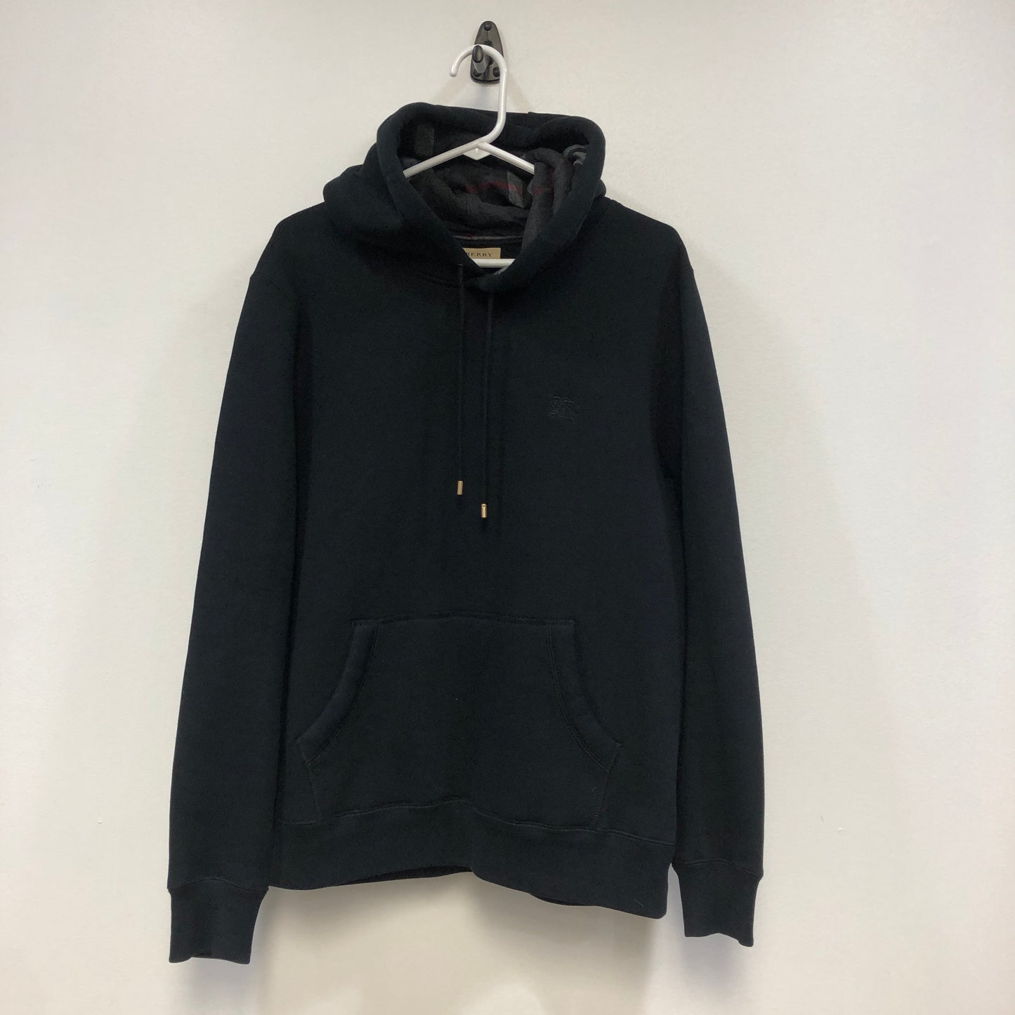 Burberry Embroidered Logo Hoodie Size L Black
