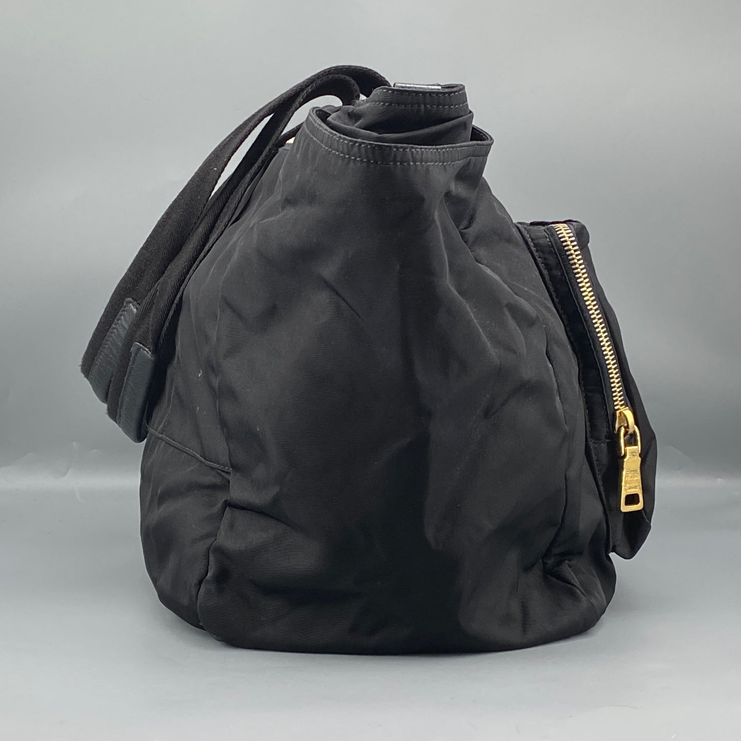 Prada Black Nylon Large Travel Tote Handbag