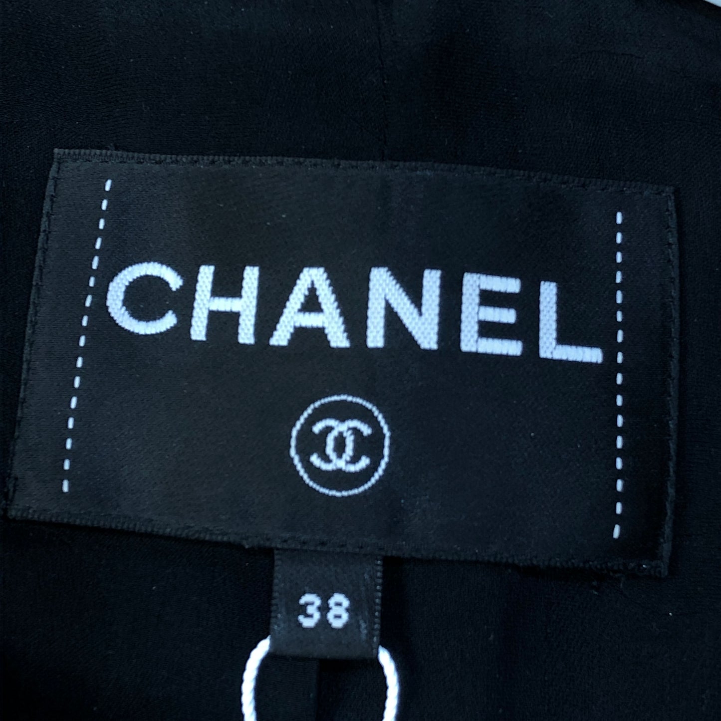 Chanel Black Multicolor Plaid Tweed Jacket, CC Metal Buttons Size 38