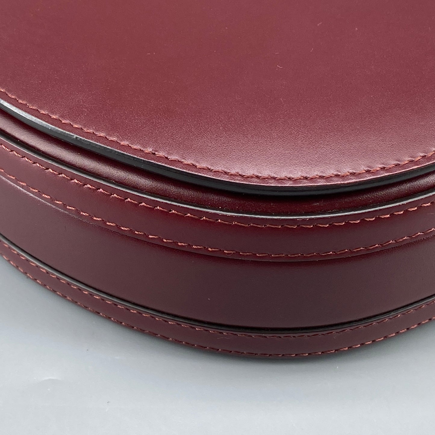 Burberry Deep Red Leather Saddle Shoulder Crossbody Bag
