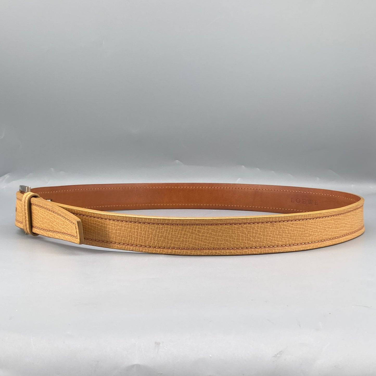 Loewe Tan Grained Leather Pin Buckle Belt 95cm