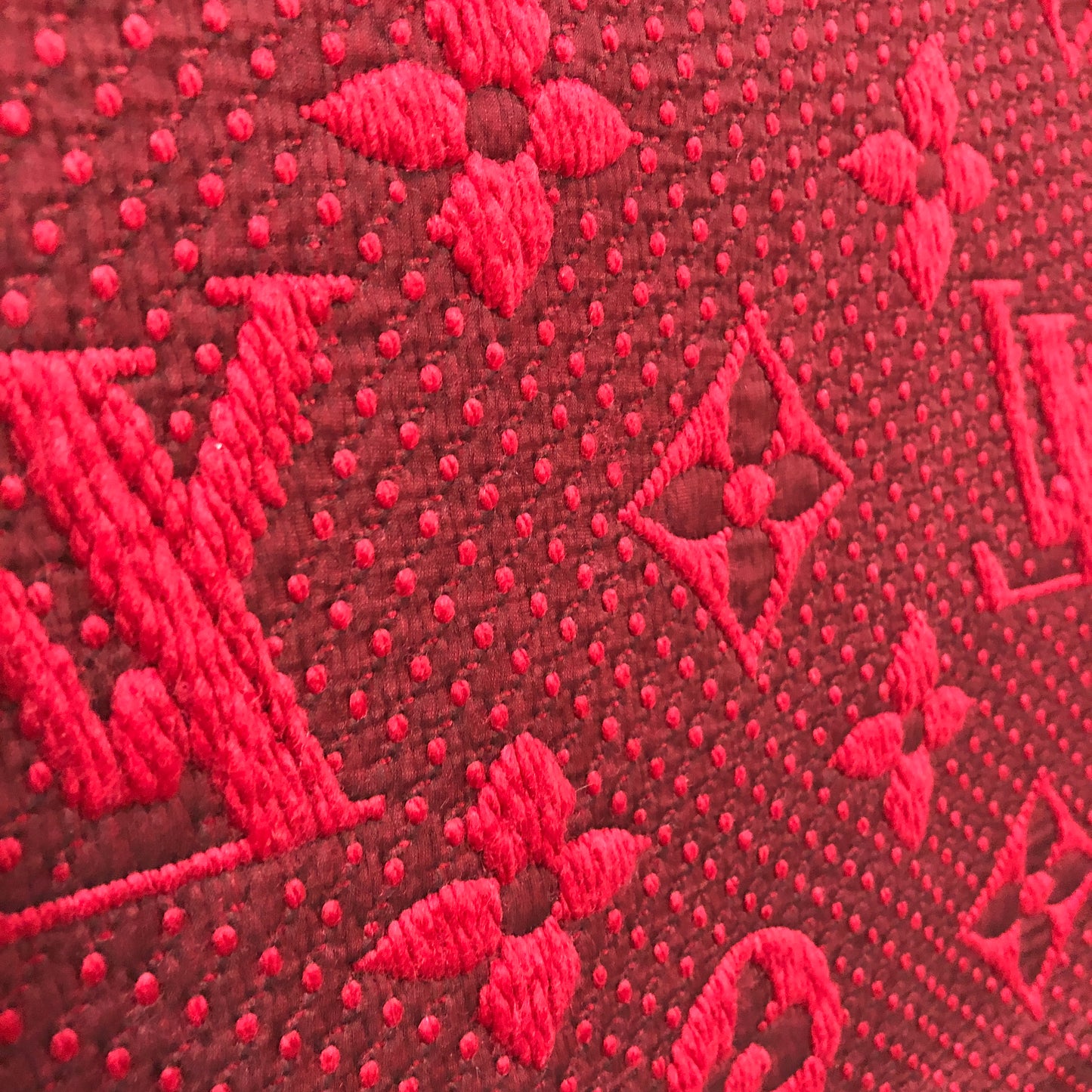 Louis Vuitton Red Monogram Wool Scarf 152*30 cm