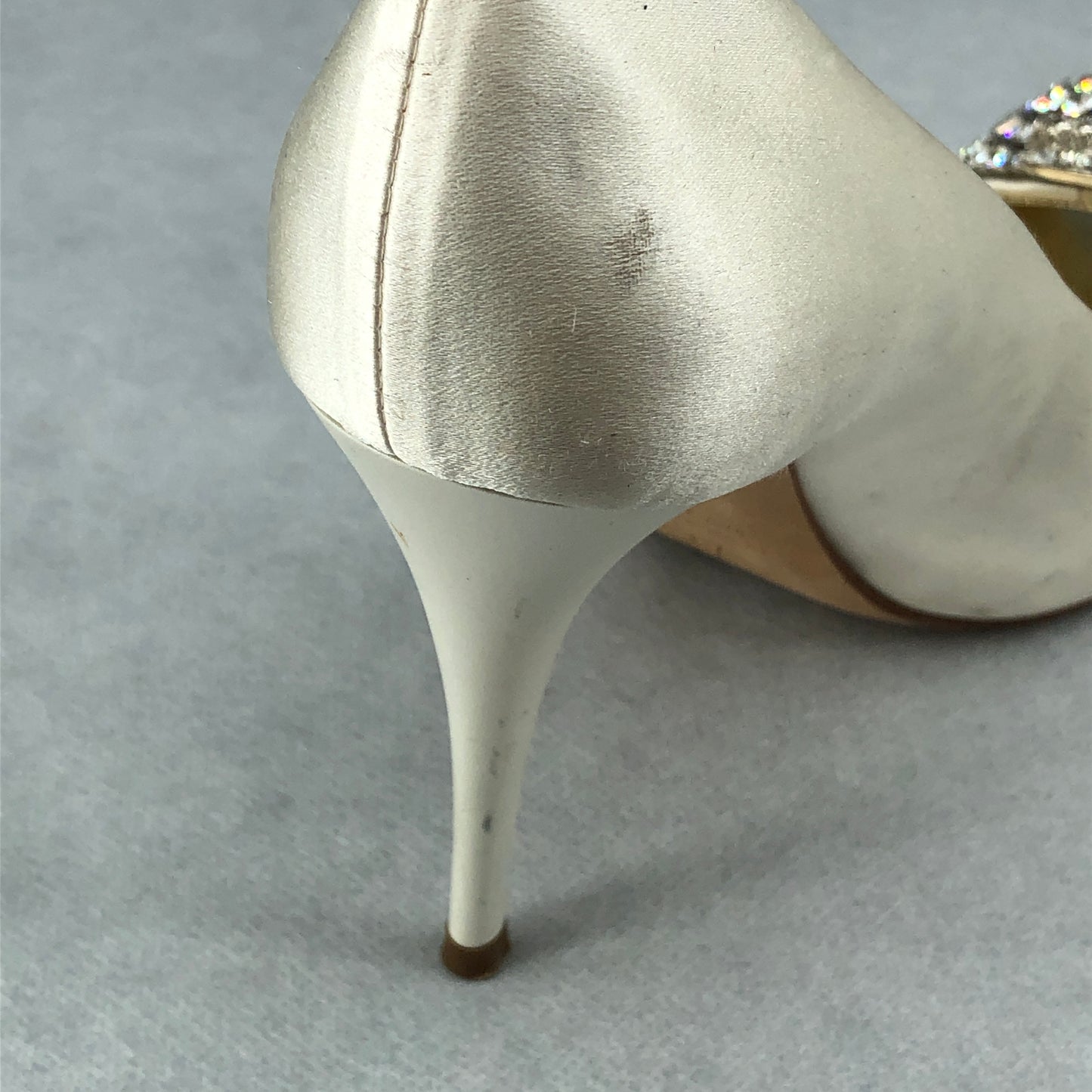 Giuseppe Zanotti Women's Crystal Embellished Peep-Toe Heels Size 35.5 Off White