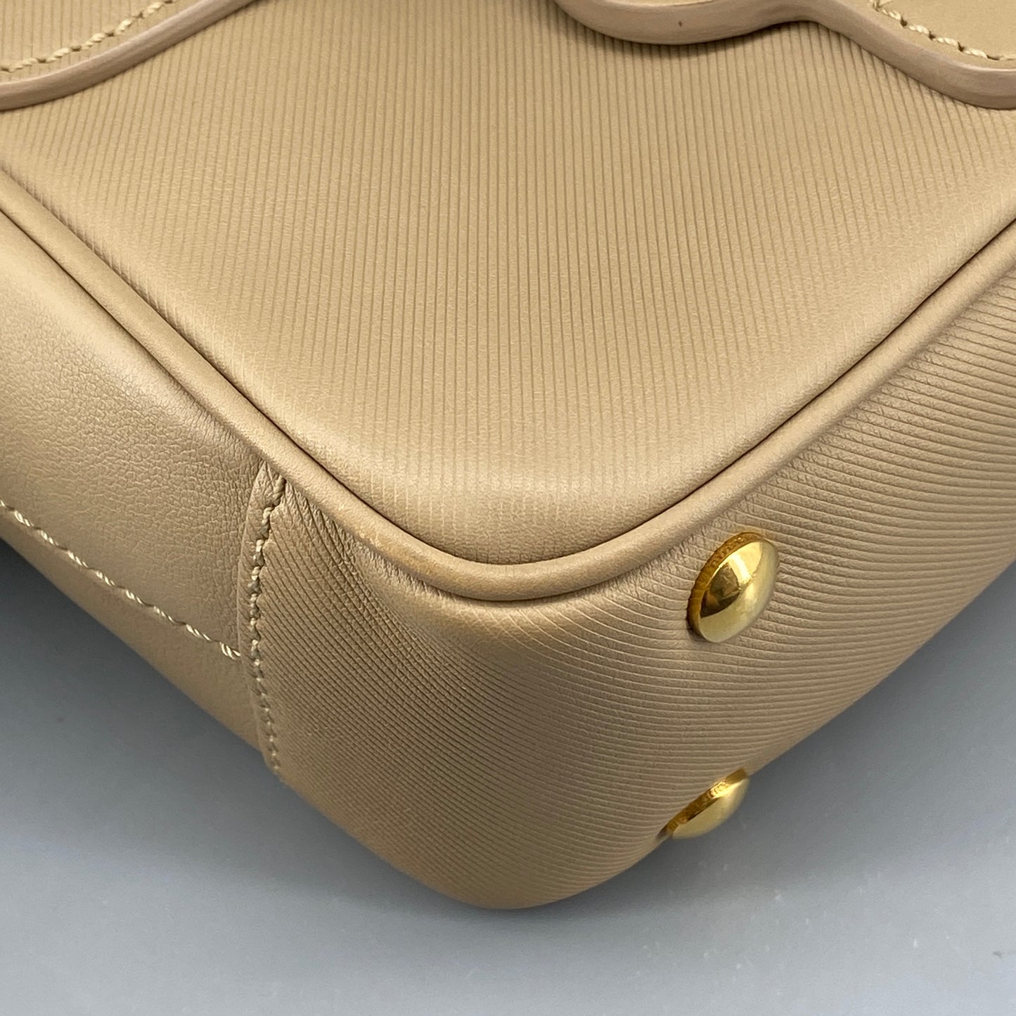Burberry Beige Leather Top Handle Crossbody Bag