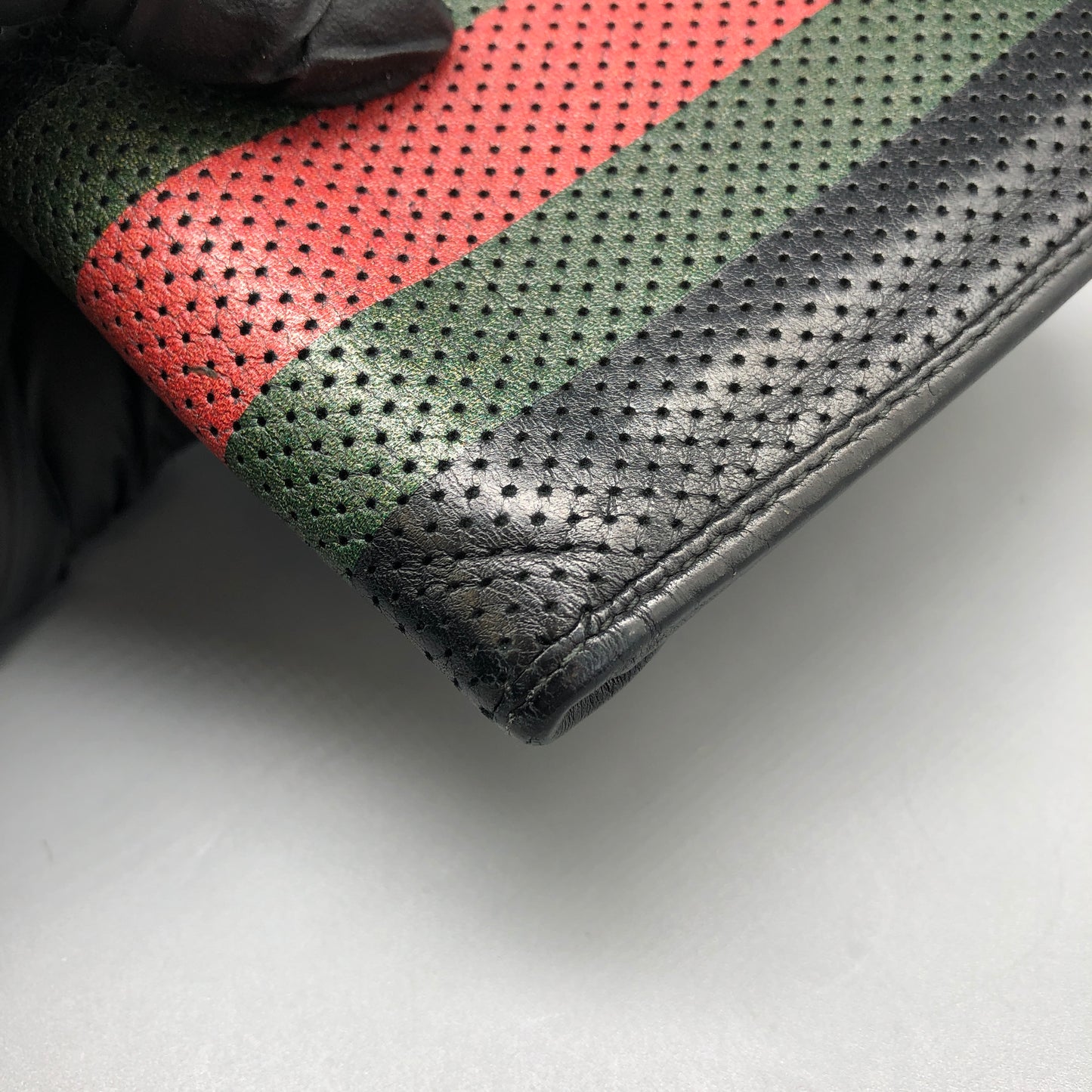 Gucci Black/Green/Red Web Stripe Bifold Wallet