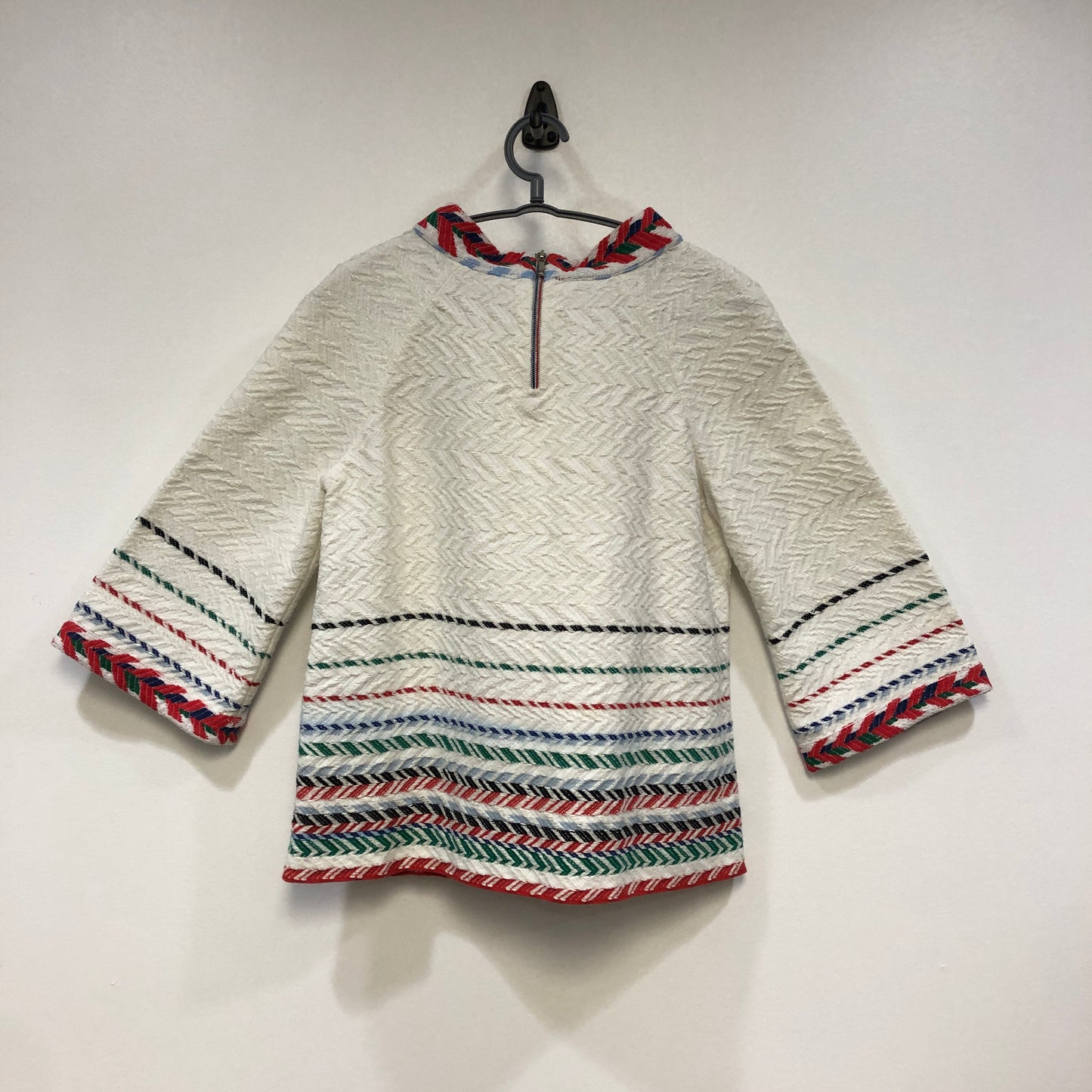 Chanel White Multicolor Trim Tweed Two-Piece Set (Top & Skirt) Size 38