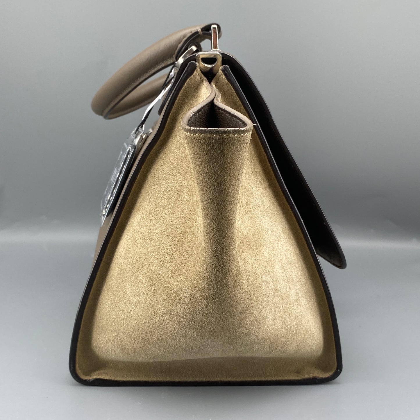 Celine Trapeze Medium Taupe Leather Suede Wing Bag