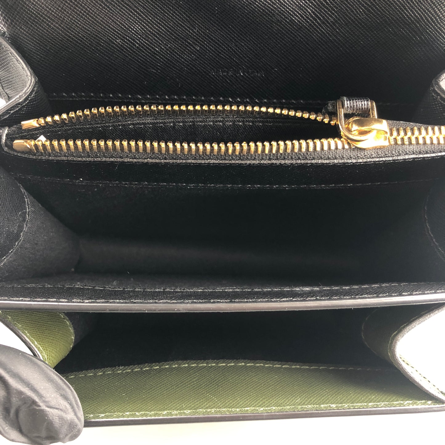 Marni Two-Tone Leather Trunk Shoulder Bag Black/Dark Green