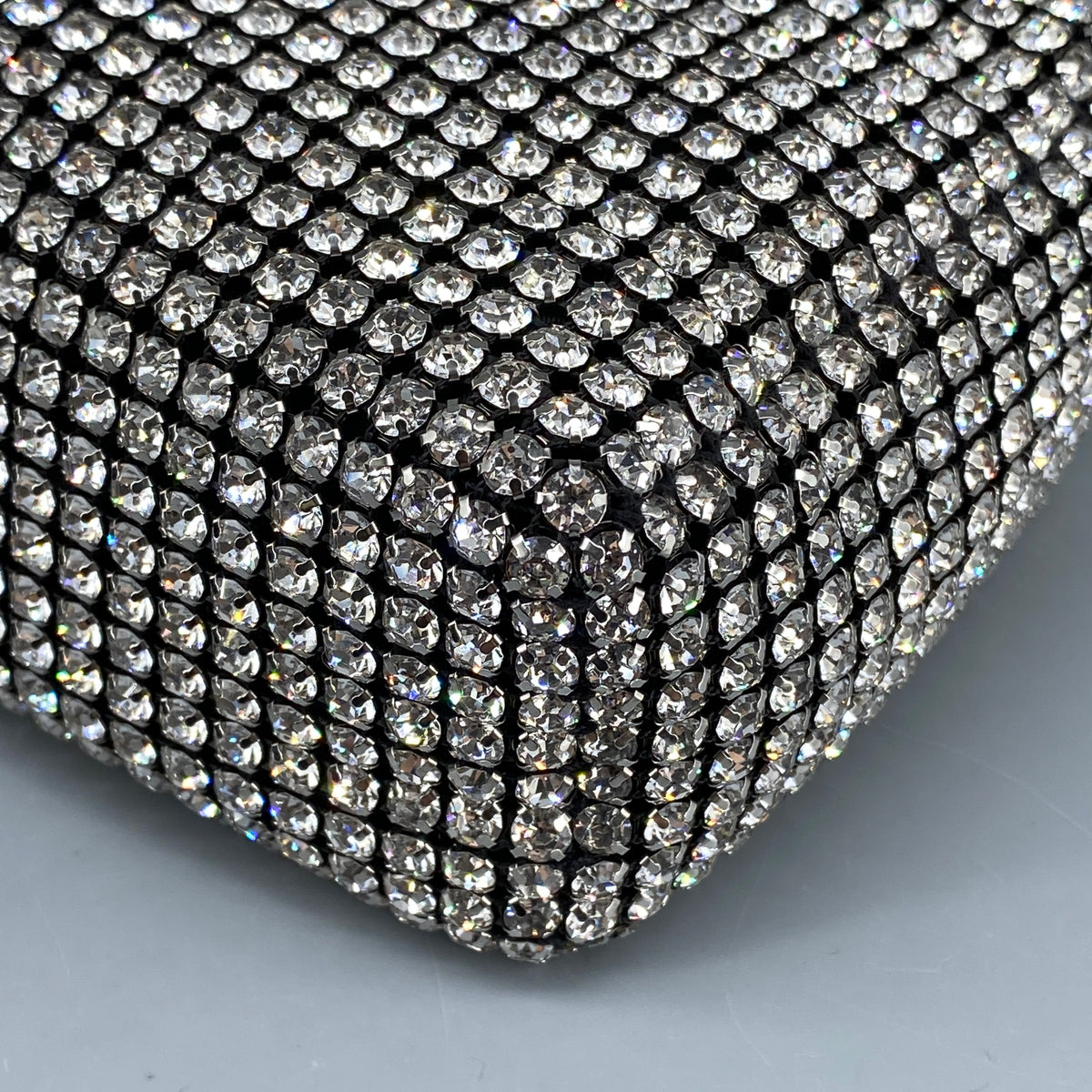 Alexander Wang Mesh Crystal Rhinestone Mini Heiress Pouch Black Silver