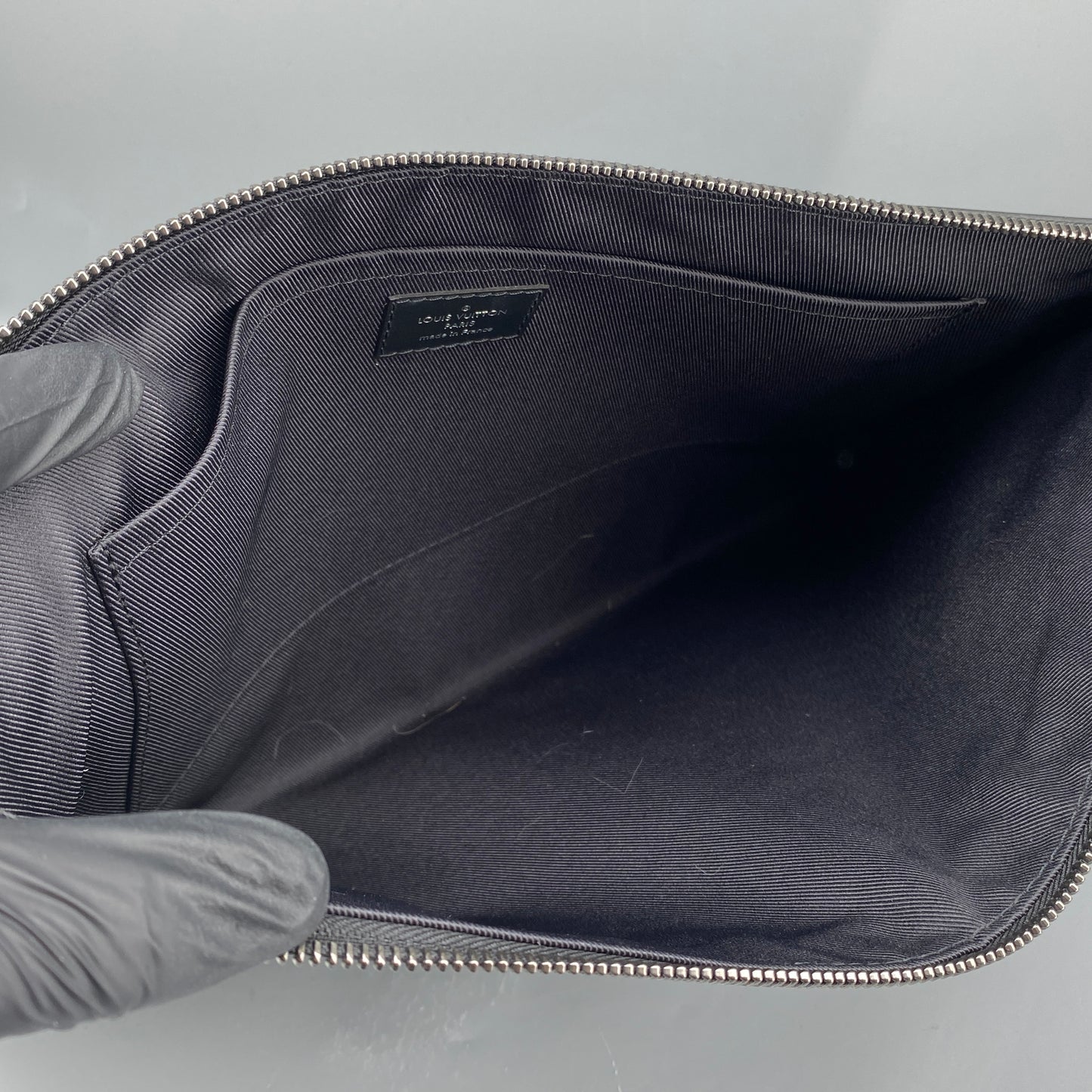 Louis Vuitton Black Monogram Eclipse Canvas Zip Pouch Clutch Bag