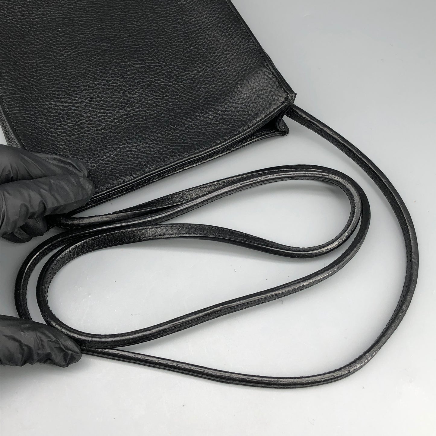 Chrome Hearts Cross Logo Leather Crossbody Bag Black