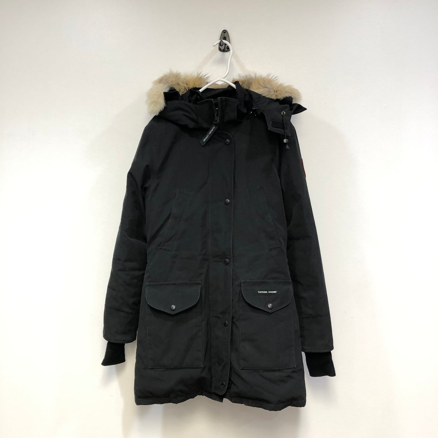 Canada Goose Black Mid-Length Fur Hood Parka Size S