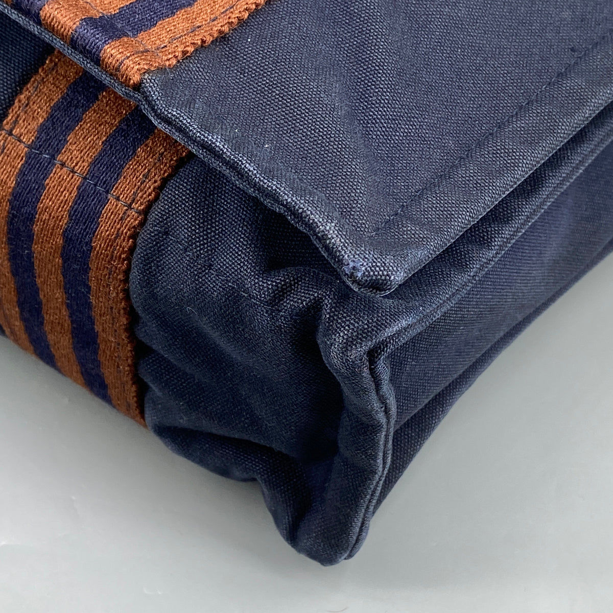 Hermes Fourre Besace Tote Bag Navy Canvas