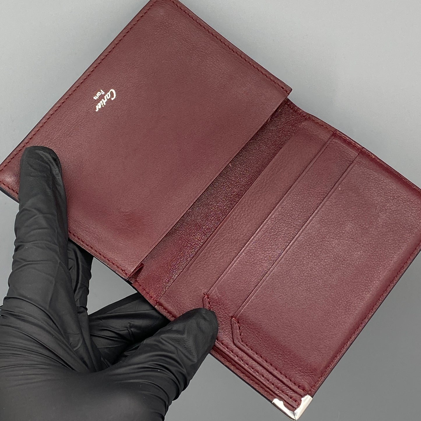 Cartier Black Smooth Leather Bi-fold Short Wallet