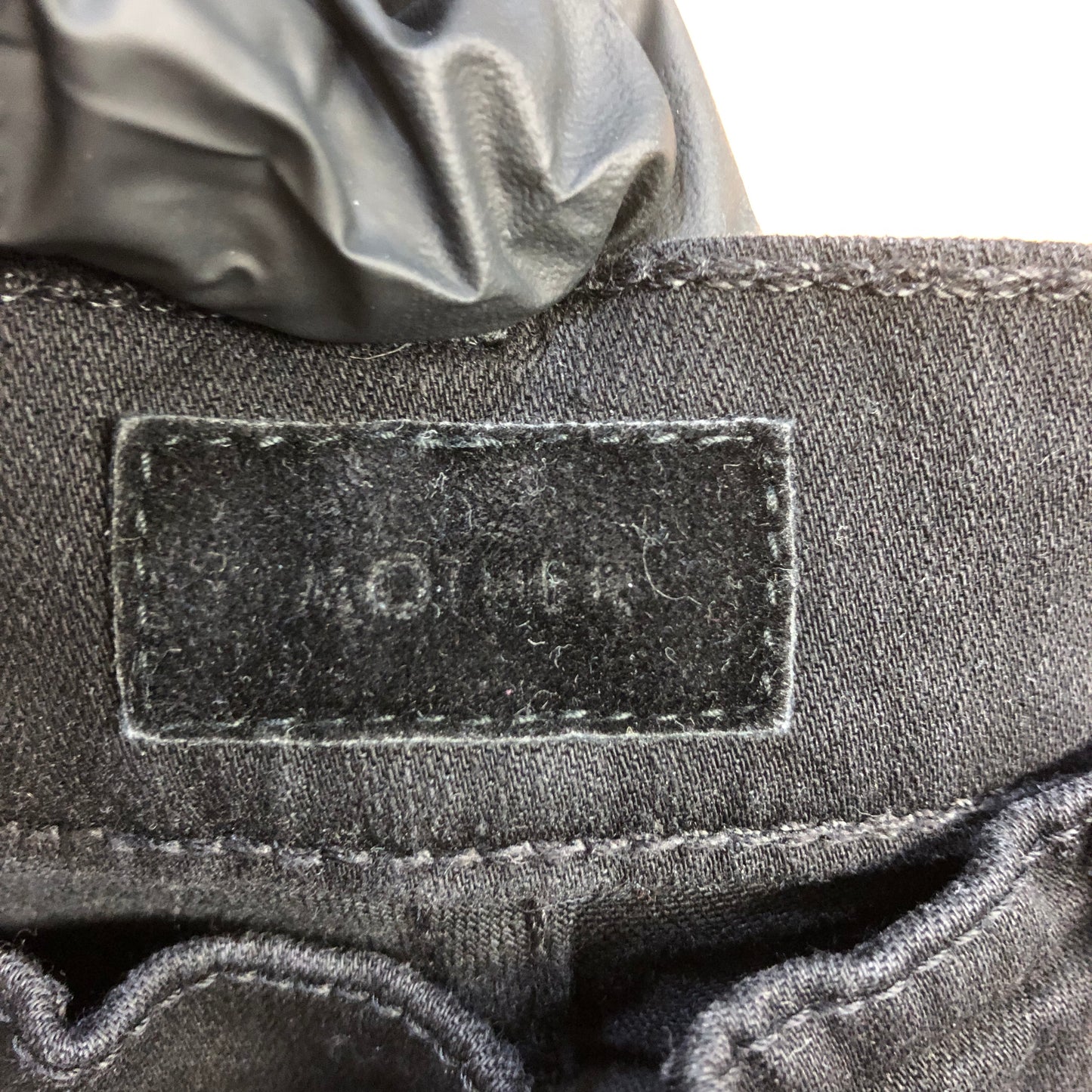 Mother Black/Cream Side Stripe High-Rise Crop Jeans Size 23W