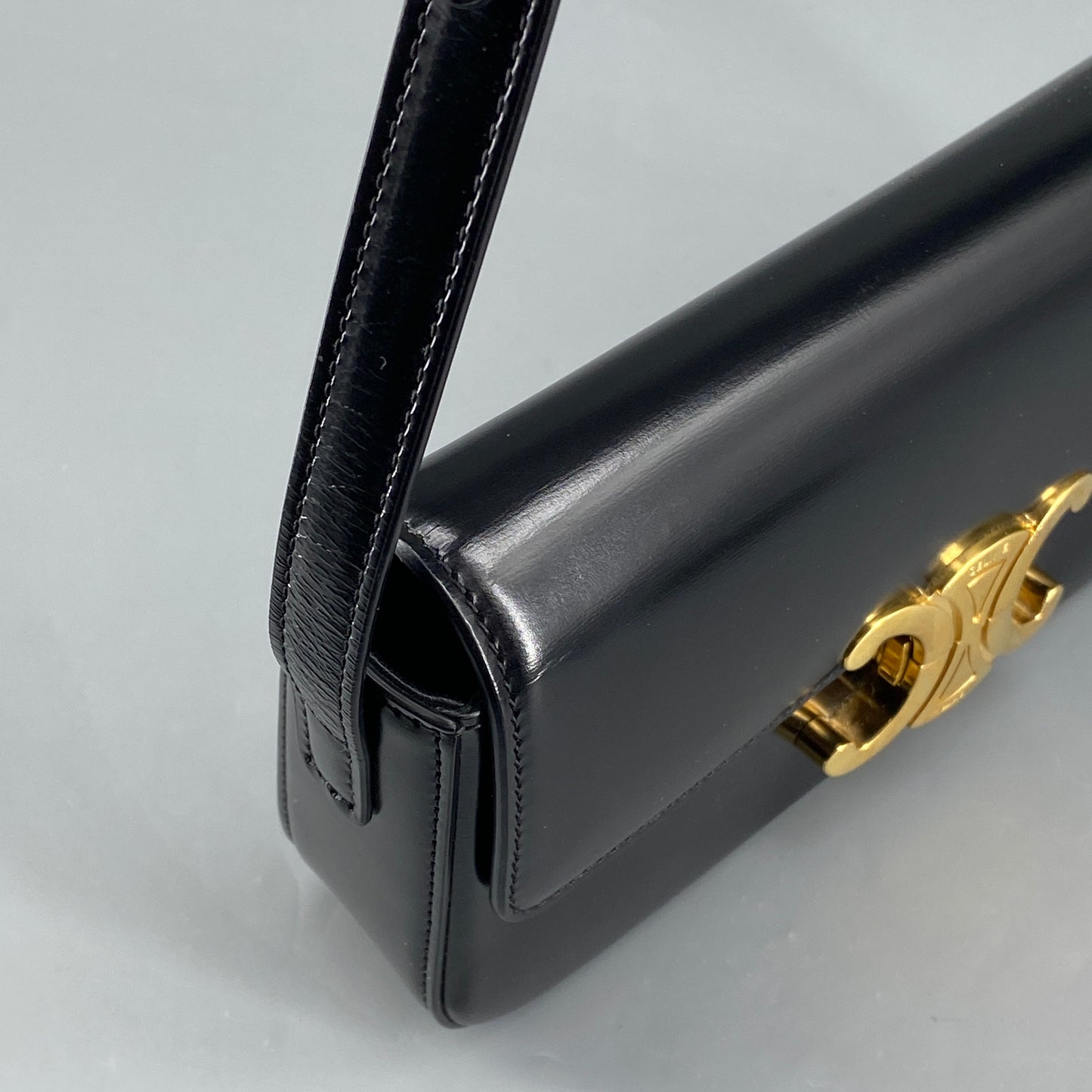 Celine Black Triomphe Shoulder Bag