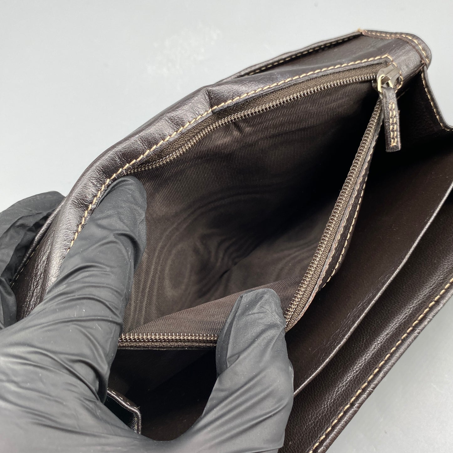 Gucci GG Embossed Deep Brown Leather Long Wallet
