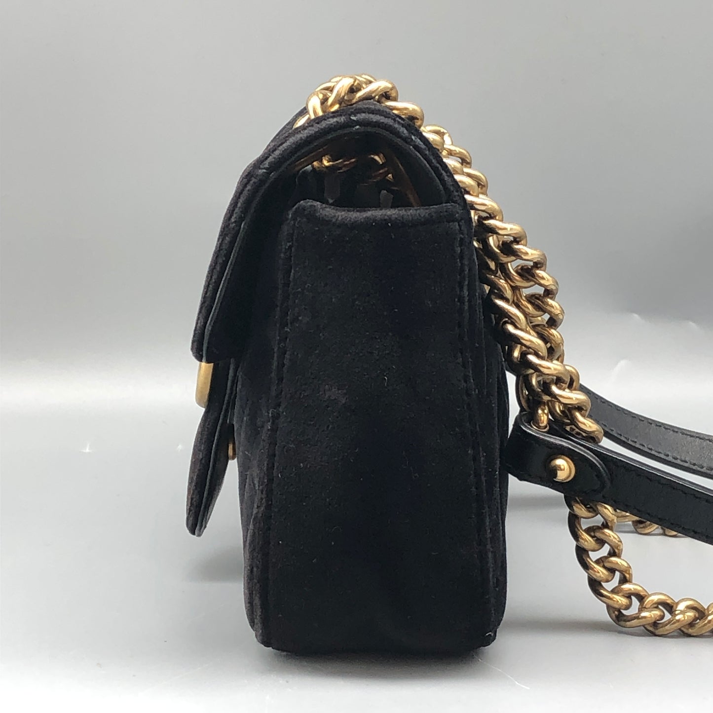 Gucci GG Marmont Velvet Shoulder Bag Black