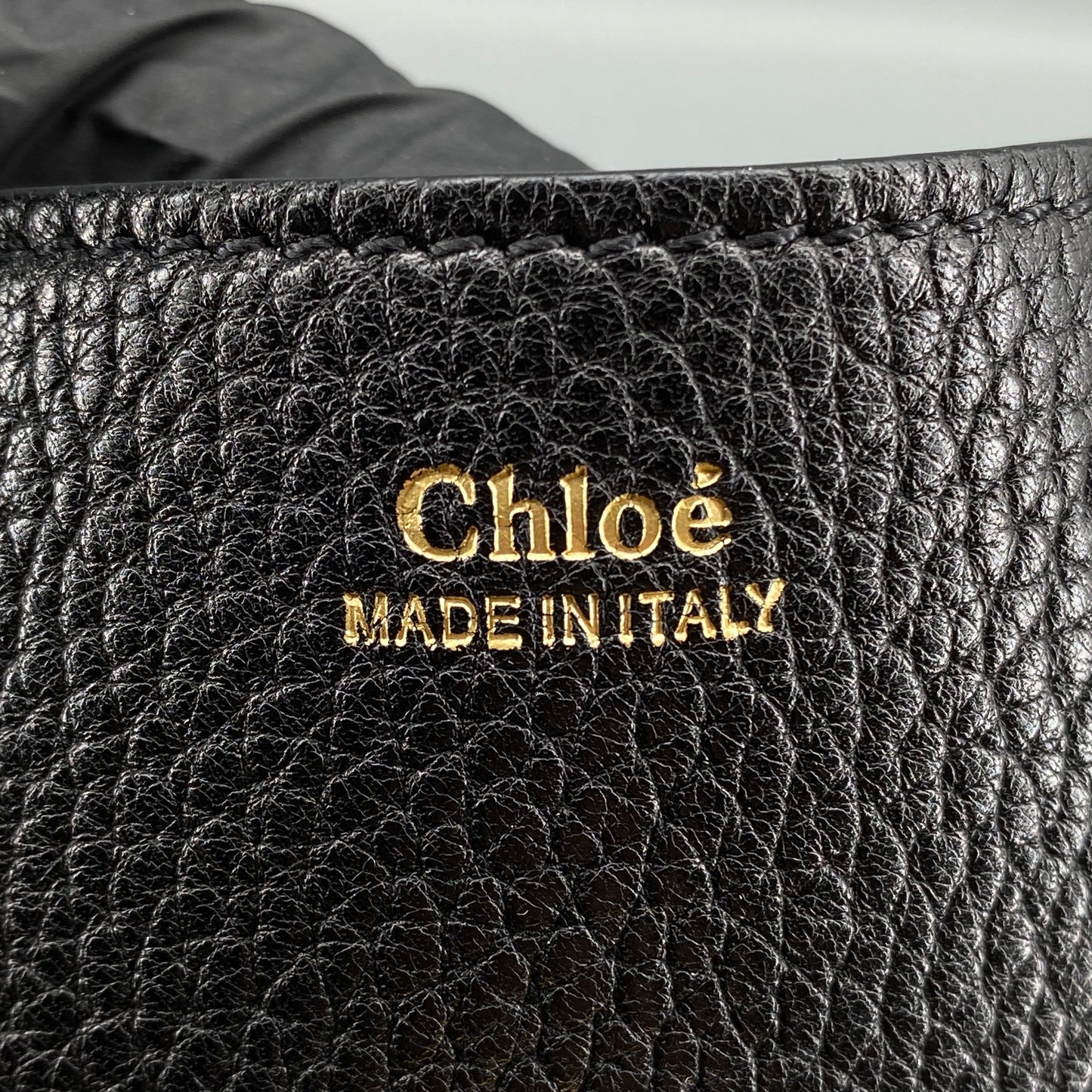 Chloe Black Grained Drew Leather Saddle Shoulder Bag
