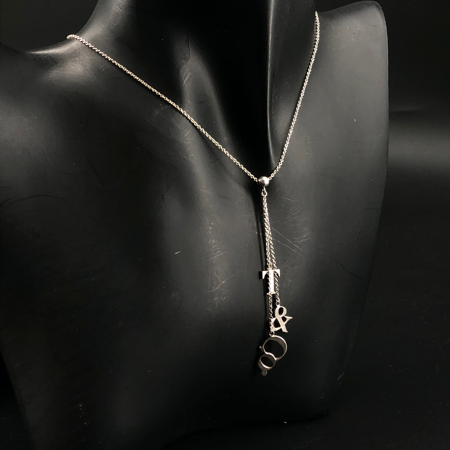 Tiffany & Co. 925 Silver Elsa Peretti Open Heart Pendant Necklace