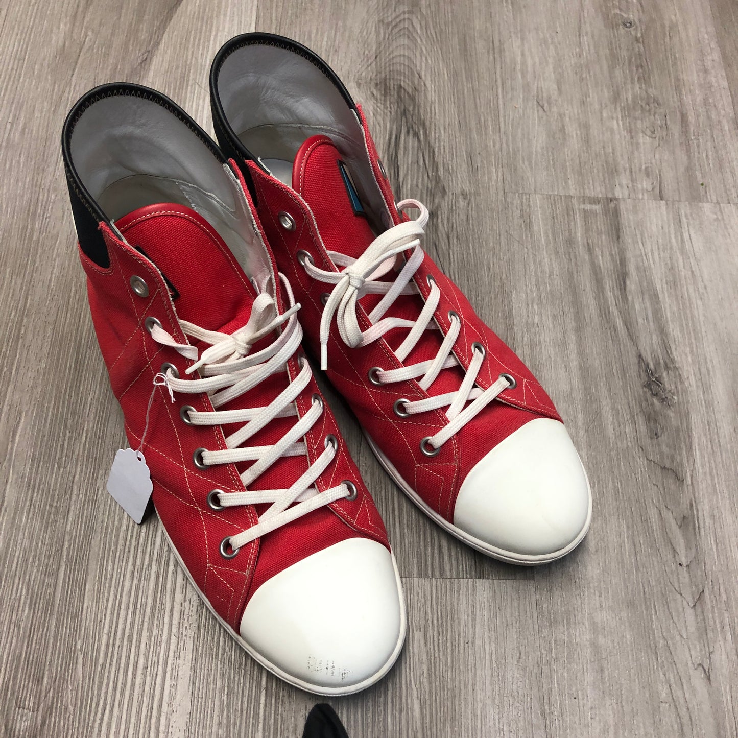 Louis Vuitton Men's Red & White High-Top Sneakers Size 9.5