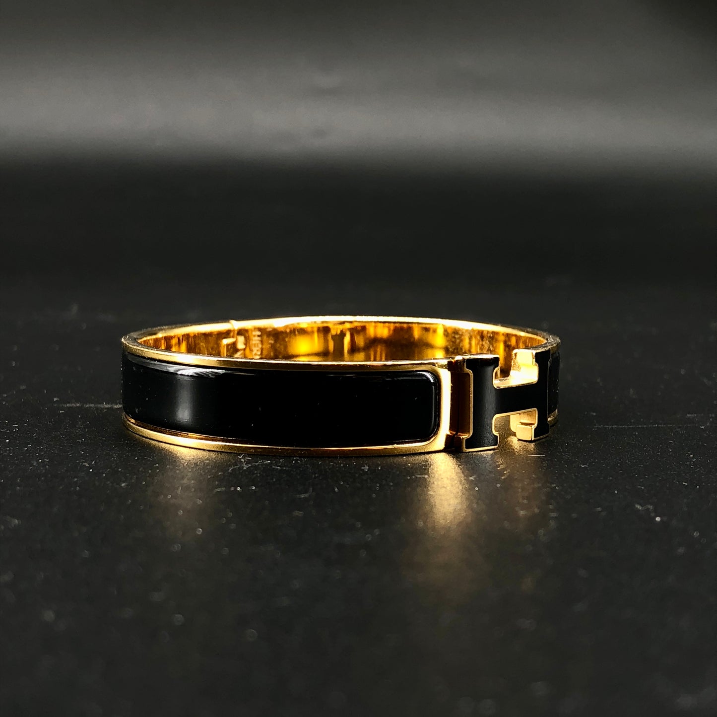 Hermes Clic H Bracelet 17 cm Black