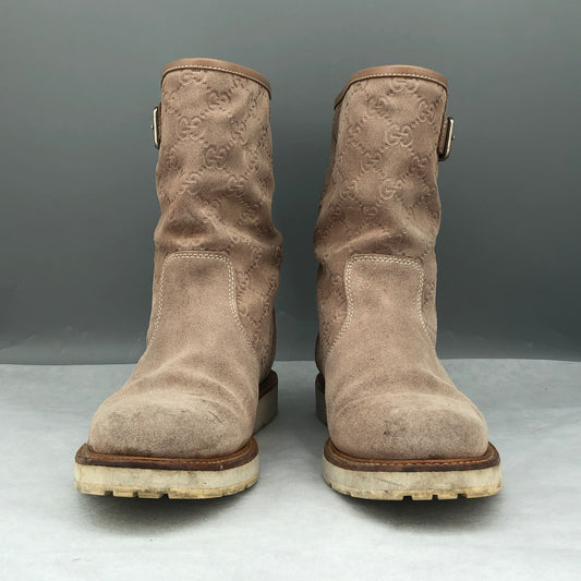 Gucci Taupe Pink Suede Mid-Calf Boots Size 36