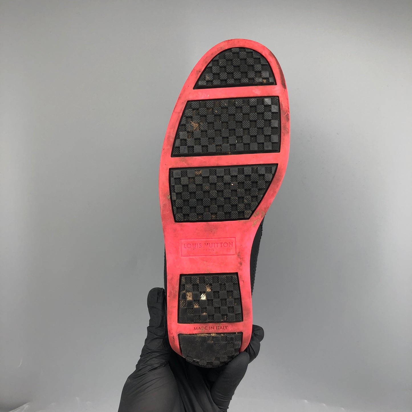 Louis Vuitton Black Mesh & Pink Lining Low Top Casual Sneakers 35