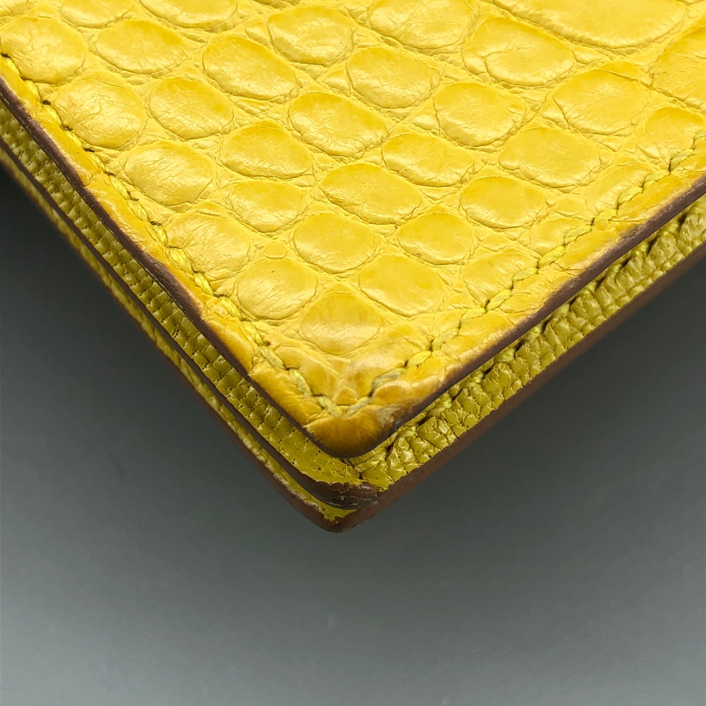Hermes 2011 Bearn Alligator Long Wallet Yellow