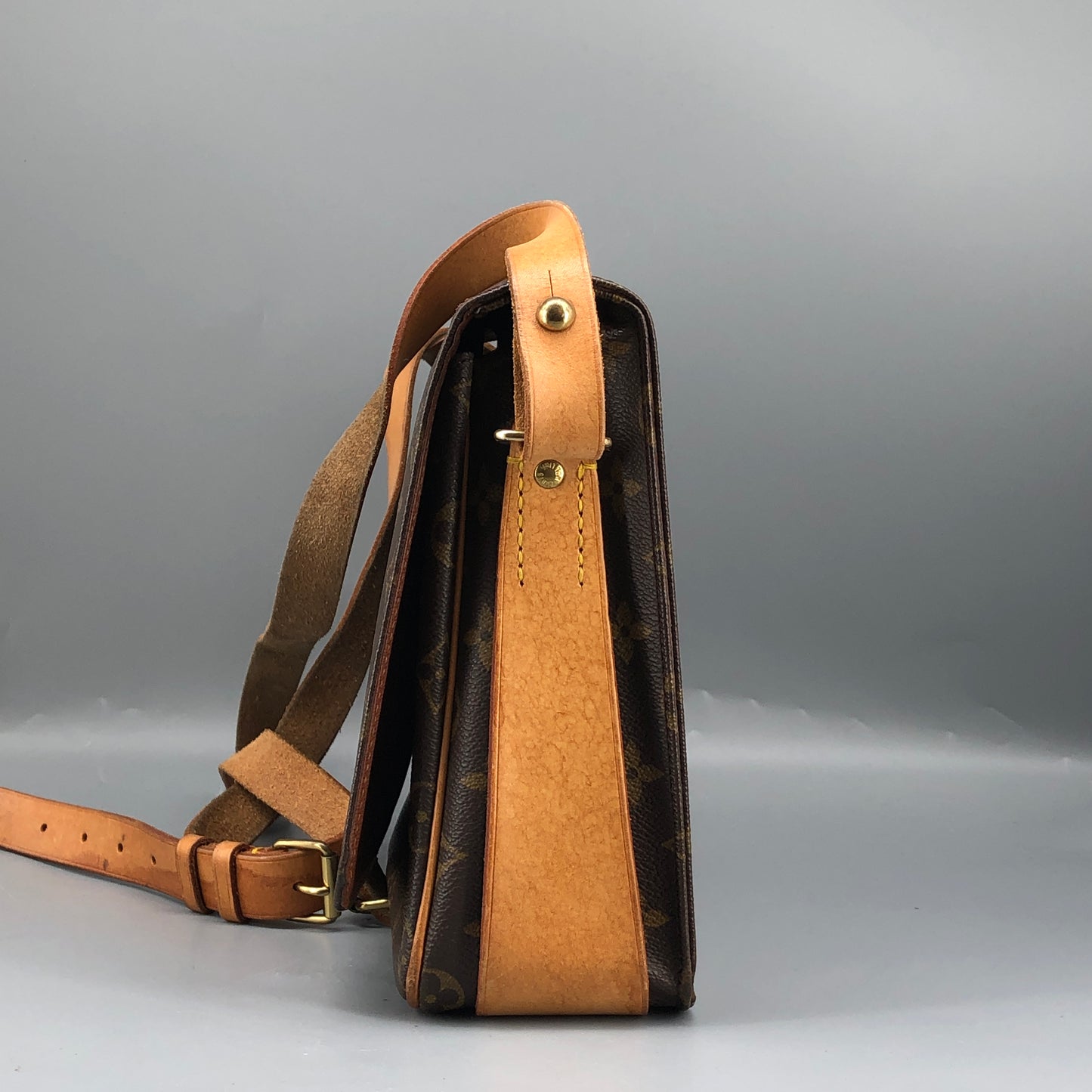 Louis Vuitton Monogram Cartouchiere GM Crossbody Bag Brown