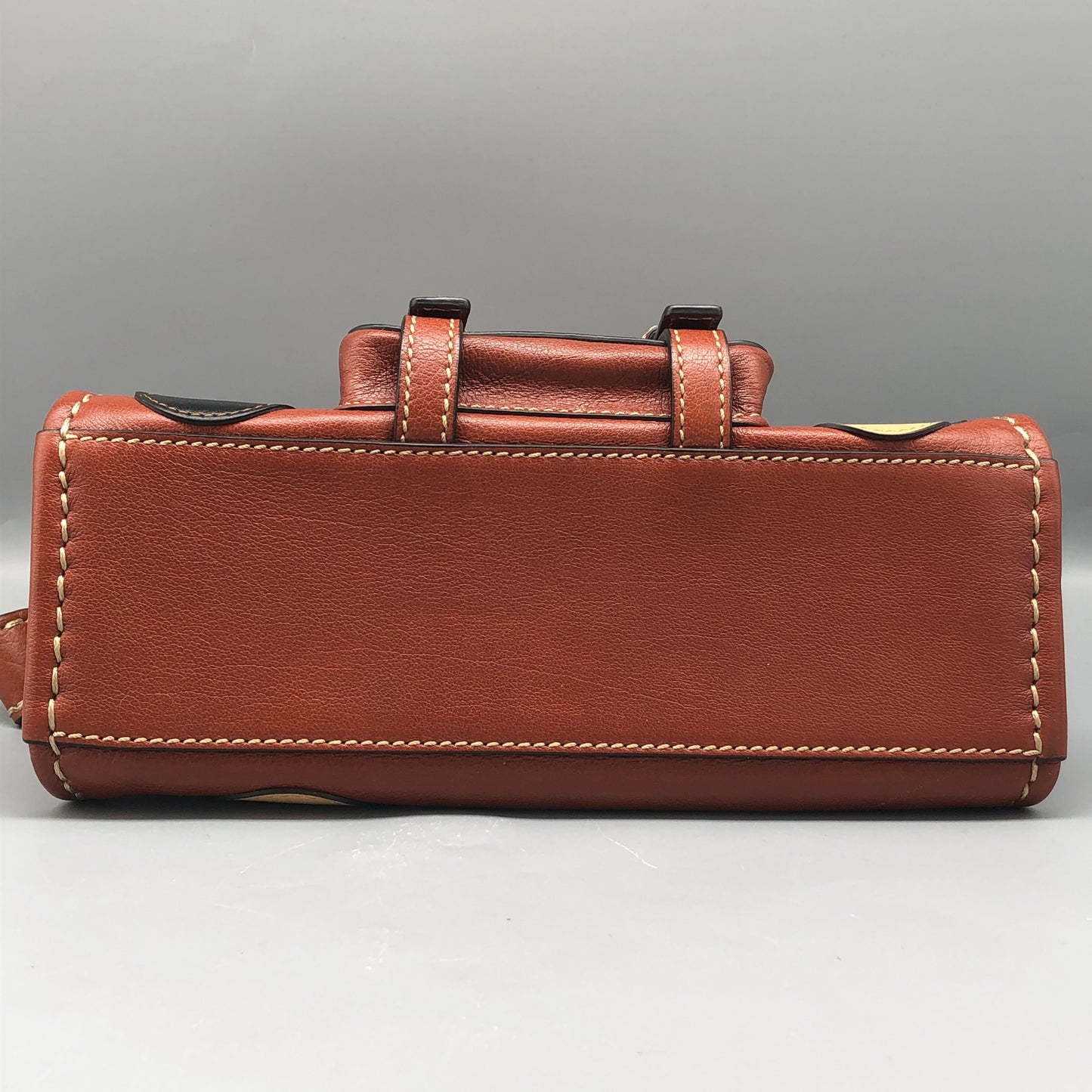 Chloe Orange Brown Leather Satchel Bag