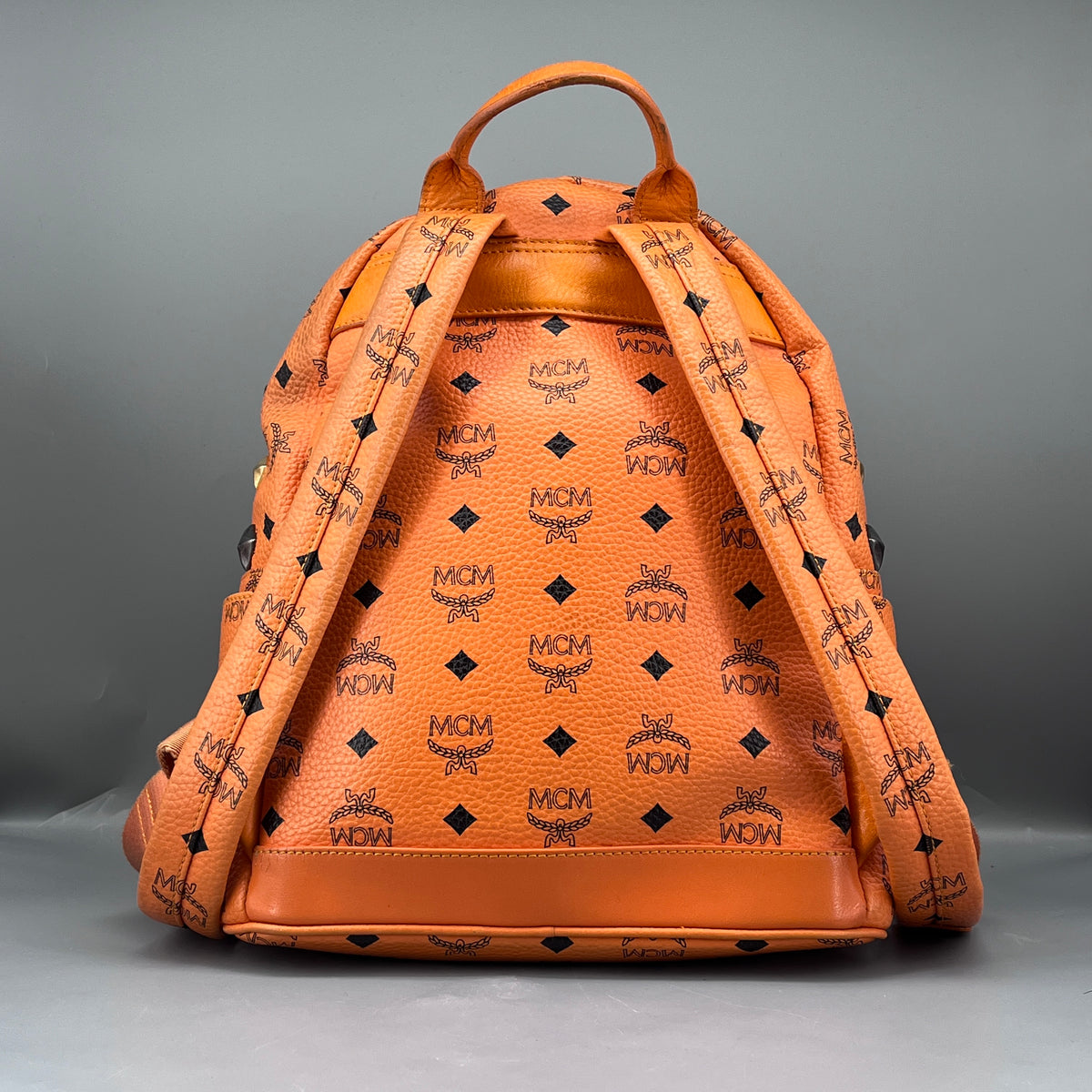 MCM Orange Visetos Backpack