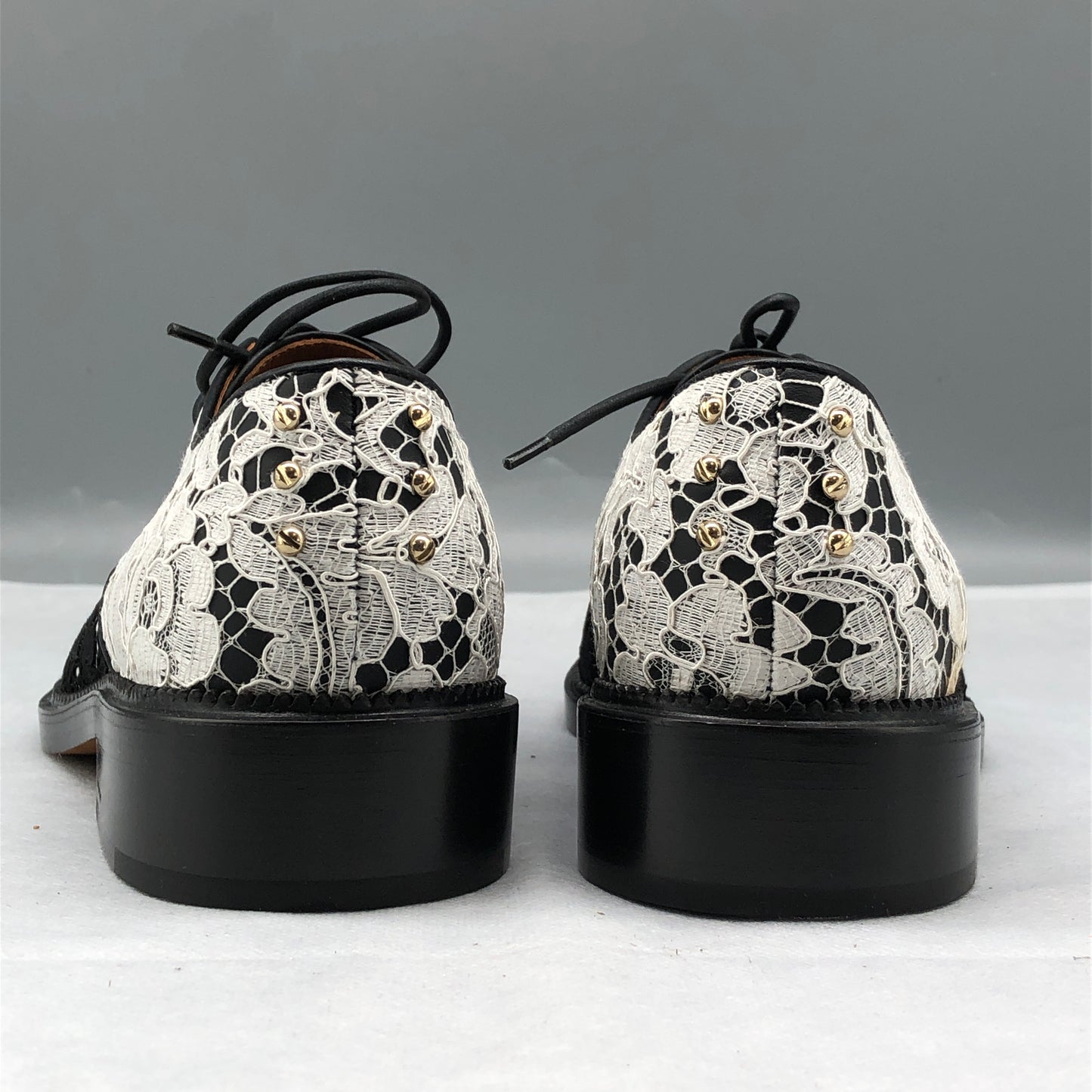 Givenchy Women's Black & White Patterned Derby Shoes shoes 37